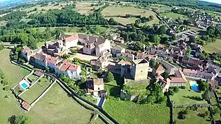 Vue aérienne du village.