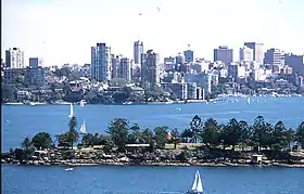 Shark Island vue depuis le parc Nielsen.