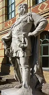 Statue du monument no 2 représentant Othon Ier de Brandebourg dans son état actuel.