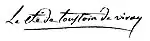 Signature de Joseph-Maurice de Toustain-Viray