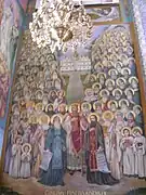 une fresque de saints,