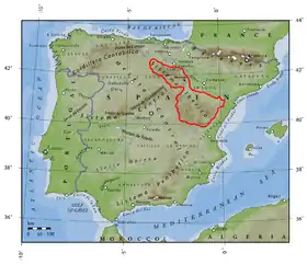 Carte de localisation du système Ibérique.