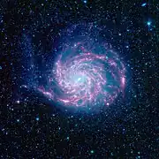 M101 en infrarouge par le télescope spatial Spitzer.