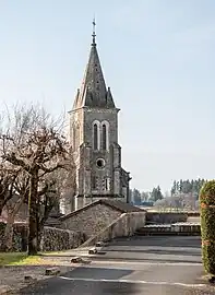 Le clocher depuis l'emplacement du château fort de Sousceyrac.