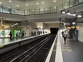 L'intérieur de la station, au niveau des quais.