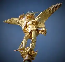 Saint Michel terrassant le dragon (1897), abbaye du Mont-Saint-Michel.