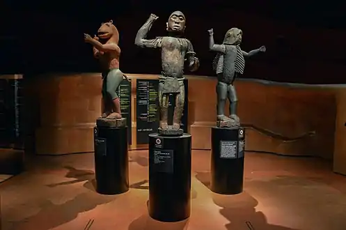 Statues des rois d'Abomey au XIXe siècle. Musée du Quai Branly