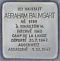 Stolpersteine en hommage à Abraham Baumgart (1898-1942), située 4 place Saint-Pierre à Bordeaux.