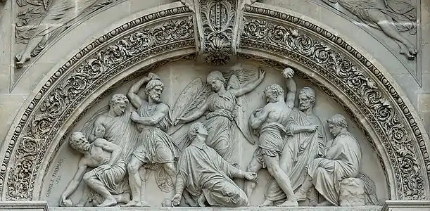La Lapidation de saint Étienne (1863), Paris, église Saint-Étienne-du-Mont, lunette du portail.