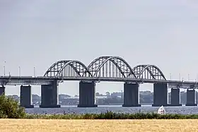 Travées principales du viadux Storstrøm vues de Masnedø