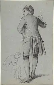 Étude d'un homme debout frappant à une porte, croquis d'un homme assis, New York, Metropolitan Museum of Art.
