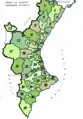 Comarques du royaume de Valence selon Emili Beüt en 1934 (version de 1971).