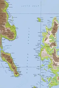 Carte du détroit de Surigao