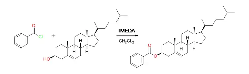 Synthèse benzoate de cholestéryle.png
