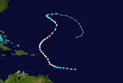 Trajectoire de Tammy.