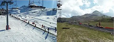 Tapis roulant Funbelt pour skieurs.