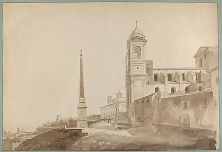 L’église de la Trinité et la villa Médicis, Rome