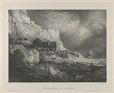 Environs de Dieppe (1833), d'après Eugène Isabey.