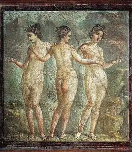 Les Trois Grâces, découverte à Pompéi, et actuellement au Musée archéologique national de Naples.