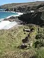 Ruines de la Chapelle Jane, qui servait aux mineurs de la crique de Treen.