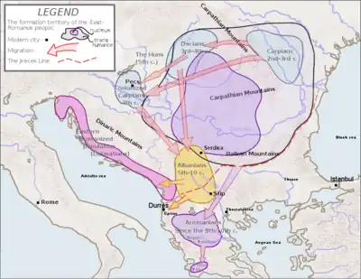 L'ethnogénèse des Roumains et des Aroumains.