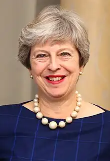 Theresa May, née le 1er octobre 1956 (67 ans), première ministre de 2016 à 2019.