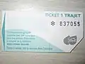 Scan d’un ticket de bus 1 trajet Solo (valable une heure) du réseau.