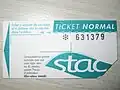 Scan d’un ticket de bus Normal (valable 45 minutes) du réseau.
