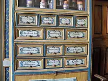 tiroirs de la pharmacie