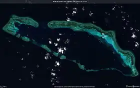 Image satellite du récif Alison prise par Sentinel-2.
