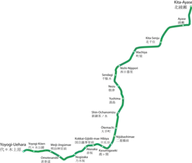 Voir la carte de la ligne.