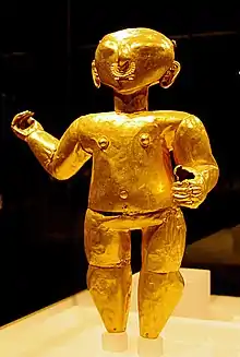 Statuette en or, culture La Tolita / Tumaco, 100 av. J.-C. - 100 ap. J.-C.).