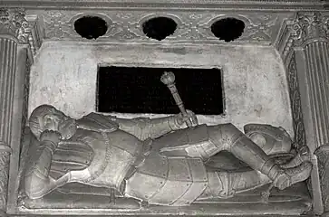 Gisant du castellan Jan Fredro (+1589) en la Cathédrale de Przemyś (en).