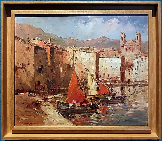 Tony Cardella, Vue du Vieux-Port de Bastia, 1938, musée de Bastia