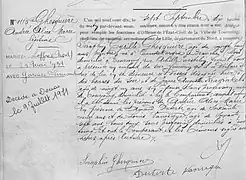 Son acte de naissance.