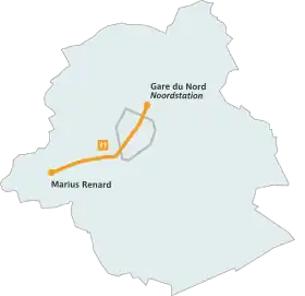 Voir la carte de la ligne.