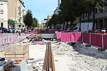 Vue du décaissement de la chaussé du boulevard Clemenceau