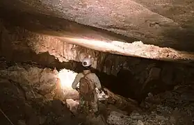 Dans les Toboggans (-510 m) du T13 (Torca del Alba).