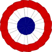 La cocarde tricolore plissée.