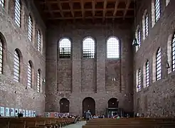 Vue de l'espace intérieur côté sud avant l'installation des grandes orgues.