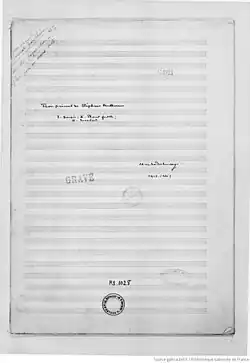 page de titre du manuscrit autographe