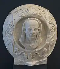 Imago clipeata d'un Romain.Ier – IIe siècle EC. Musée de Troie