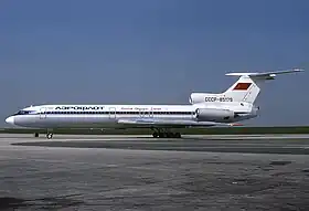 Un Tupolev Tu-154B d'Aeroflot similair à celui impliqué dans l'incident