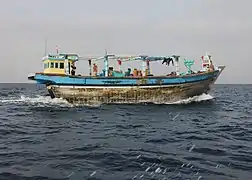 Boutre de trafiquants de drogue arraisonné.