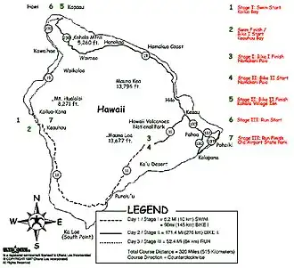 carte en noir et blanc d'un parcours sportif