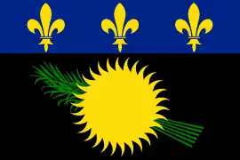 Drapeau historique non officiel de la Guadeloupe.