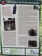 Panneau sur l'histoire de l'eau thermale à Uriage-les-bains (Saint-Martin-d'Uriage).
