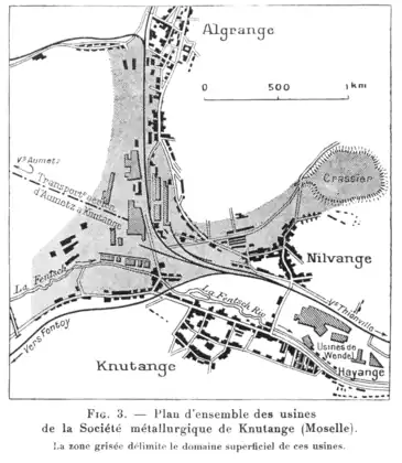 carte de la vallée de la Fensch