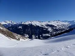 La vallée vue depuis le col du Gollet (Valmorel).