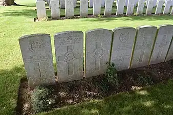 Soldats tombés lors de l'Offensive du Printemps allemande en septembre 1918.